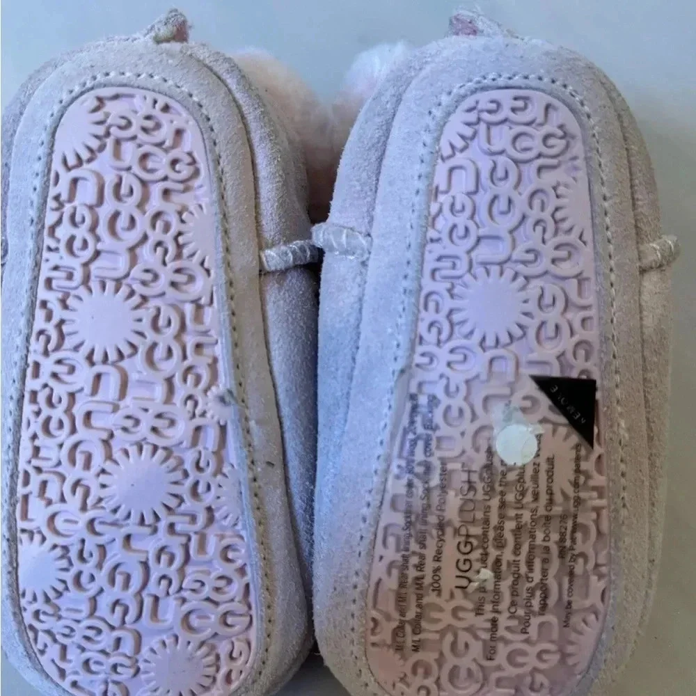 $55 Ugg Baby Girls Pink Gojee UGGplush Round-Toe Suede Bootie Shoes Size US 2/3
